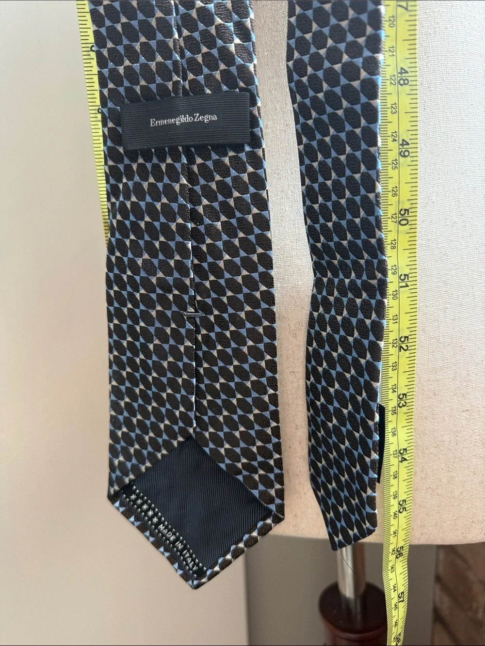 Ermenegildo Zegna Black Geometric Silk Tie